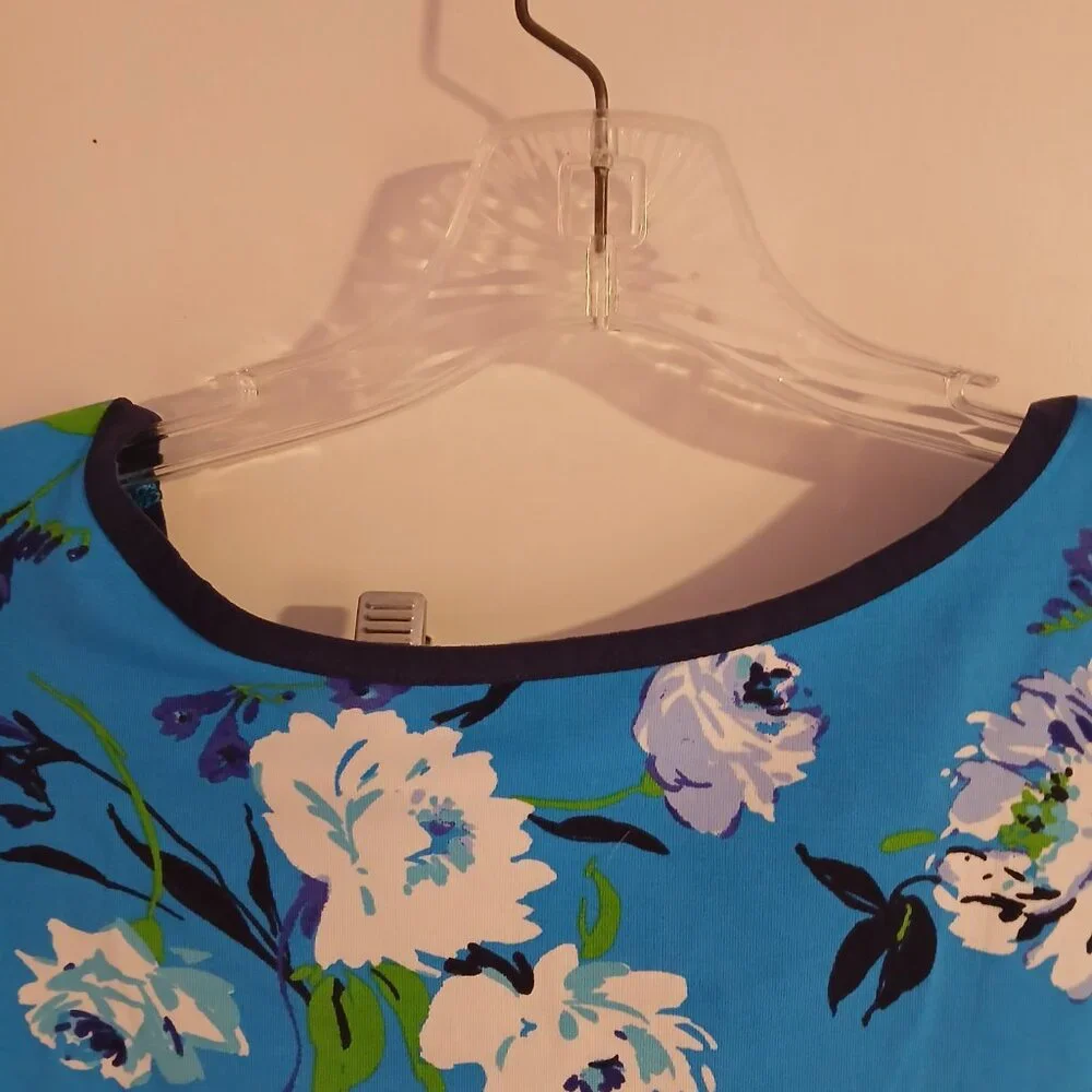 Isaac Mizrahi Live Women's Soho Floral Print Tank Top Blue SZ 5X - Picture 4 of 8